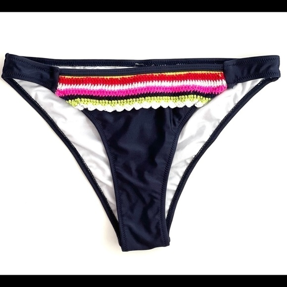 CUPSHE Navy Bikini Bottoms With Crochet Tr… - Picture 1 of 10